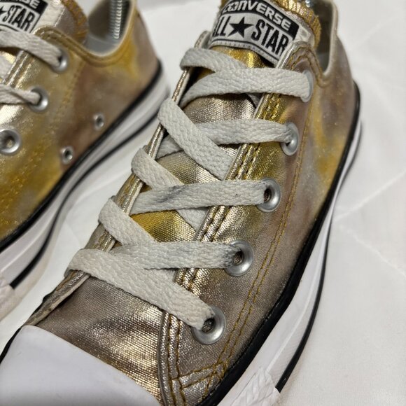 Converse Chuck Taylor All Star Ox Metallic Gold Silver Copper Low Top Women’s 6 - Picture 12 of 16